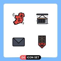 conjunto de 4 iconos de ui modernos símbolos signos para irlanda twitter punto carga sms elementos de diseño vectorial editables vector