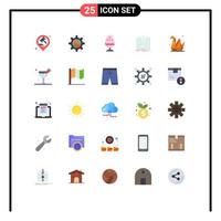 Set of 25 Vector Flat Colors on Grid for hobbies book boiled egg tranfer application Editable Vector Design Elements