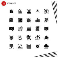 Modern Set of 25 Solid Glyphs and symbols such as profile instagram construction service planning planning Editable Vector Design Elements