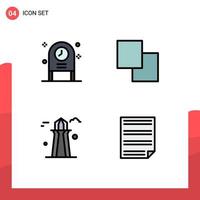 4 iconos creativos signos y símbolos modernos de celebración torre de canadá intercambio de datos elementos de diseño vectorial editables vector