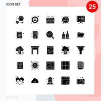 Set of 25 Modern UI Icons Symbols Signs for book repair medical construction air Editable Vector Design Elements