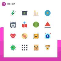 Universal Icon Symbols Group of 16 Modern Flat Colors of location microwave easter kitchen internet Editable Pack of Creative Vector Design Elements