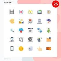 paquete de iconos de vectores de stock de 25 signos y símbolos de línea para la configuración de negocios financieros desarrollo de objetivos elementos de diseño de vectores editables
