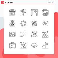 16 User Interface Outline Pack of modern Signs and Symbols of printer gadget decor devices office Editable Vector Design Elements