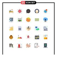 Universal Icon Symbols Group of 25 Modern Flat Colors of global globe bubble spa hand soak Editable Vector Design Elements