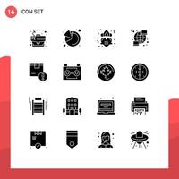 Set of 16 Modern UI Icons Symbols Signs for delivery attention heart streamline computer Editable Vector Design Elements