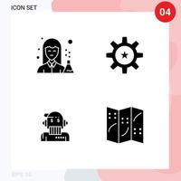 Mobile Interface Solid Glyph Set of Pictograms of chemist skill pharmacy human adviser Editable Vector Design Elements