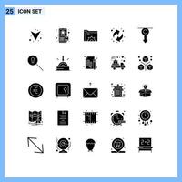 Pictogram Set of 25 Simple Solid Glyphs of search men arrows man human Editable Vector Design Elements