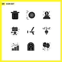 9 Creative Icons Modern Signs and Symbols of gun repair image foam building Editable Vector Design Elements