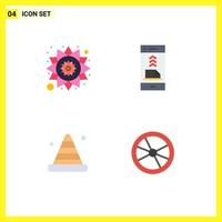 Flat Icon Pack of 4 Universal Symbols of india bumper communication file road Editable Vector Design Elements