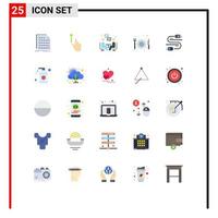 Set of 25 Modern UI Icons Symbols Signs for restaurant food gestures dissucation chat Editable Vector Design Elements