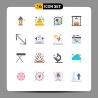 Group of 16 Modern Flat Colors Set for scale arrow firewall wash car Editable Pack of Creative Vector Design Elements