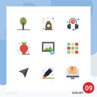 Modern Set of 9 Flat Colors and symbols such as web image help download strawberry Editable Vector Design Elements