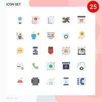 25 Creative Icons Modern Signs and Symbols of error develop document wall brick Editable Vector Design Elements