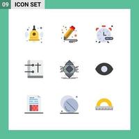 Stock Vector Icon Pack of 9 Line Signs and Symbols for ubiquitous ubicomp hobby pray church Editable Vector Design Elements