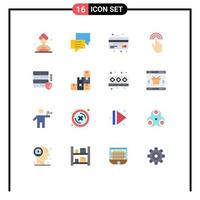 16 Thematic Vector Flat Colors and Editable Symbols of tap hand card gestures finance Editable Pack of Creative Vector Design Elements