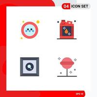 Modern Set of 4 Flat Icons and symbols such as public product taxi kerosene confect Editable Vector Design Elements