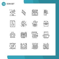 16 Creative Icons Modern Signs and Symbols of money hands online evaluation analytics learning Editable Vector Design Elements