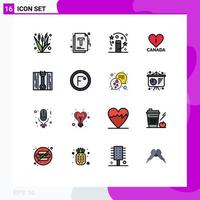 Set of 16 Modern UI Icons Symbols Signs for fix canada optimization heart transformation Editable Creative Vector Design Elements