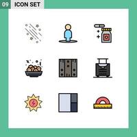 paquete de iconos de vector de stock de 9 signos y símbolos de línea para elementos de diseño de vector editables de comida de caja de tableta de entrega de stock