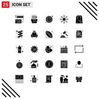 User Interface Pack of 25 Basic Solid Glyphs of check weather washing snow cold Editable Vector Design Elements