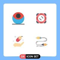 Universal Icon Symbols Group of 4 Modern Flat Icons of death protection protection float communication Editable Vector Design Elements