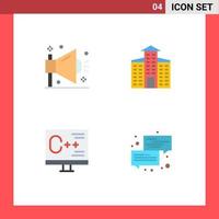 4 Universal Flat Icon Signs Symbols of business computer seo city development Editable Vector Design Elements