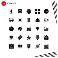 25 iconos creativos signos y símbolos modernos de diseño eliminar dinero salir cerrar elementos de diseño vectorial editables vector