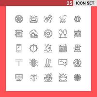 Universal Icon Symbols Group of 25 Modern Lines of spring brightness advertisement sun vacuum Editable Vector Design Elements