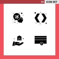 4 Creative Icons Modern Signs and Symbols of mail building shop switch construction Editable Vector Design Elements