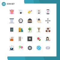 Set of 25 Modern UI Icons Symbols Signs for love pause opinion power idea Editable Vector Design Elements