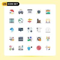 25 Creative Icons Modern Signs and Symbols of shop purchase atm shield protection Editable Vector Design Elements