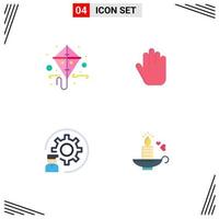 User Interface Pack of 4 Basic Flat Icons of gras process spring coding candle Editable Vector Design Elements