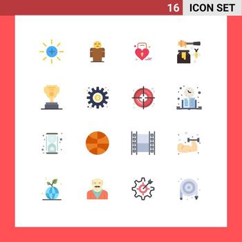 16 Universal Flat Colors Set for Web and Mobile Applications worker sweet louck pot bee Editable Pack of Creative Vector Design Elements