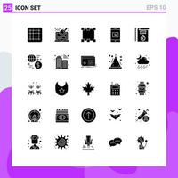 Modern Set of 25 Solid Glyphs Pictograph of exchange terms rectangle rules gdpr Editable Vector Design Elements