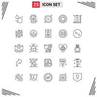 Universal Icon Symbols Group of 25 Modern Lines of connection document play contract sign Editable Vector Design Elements