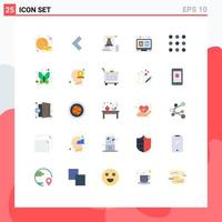 Pictogram Set of 25 Simple Flat Colors of dial ai tower tool hex Editable Vector Design Elements