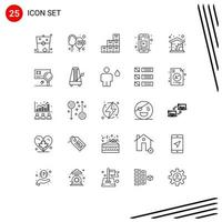 Pictogram Set of 25 Simple Lines of home mobile video payable mobile media logistic Editable Vector Design Elements