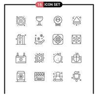 16 Thematic Vector Outlines and Editable Symbols of food and lamb down eject Editable Vector Design Elements