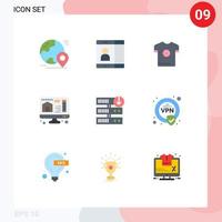 9 Creative Icons Modern Signs and Symbols of server downgrade downgrade t shirt home computer Editable Vector Design Elements