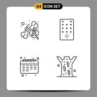 Pictogram Set of 4 Simple Filledline Flat Colors of awareness education day remote student Editable Vector Design Elements