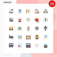 Mobile Interface Flat Color Set of 25 Pictograms of up progress diary home seo Editable Vector Design Elements
