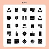 conjunto de iconos de 25 dispositivos sólidos diseño de estilo de glifo vectorial conjunto de iconos negros diseño de ideas de negocios web y móvil ilustración vectorial vector