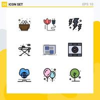 9 Creative Icons Modern Signs and Symbols of content iron plug living weather Editable Vector Design Elements