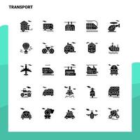 25 conjunto de iconos de transporte plantilla de ilustración de vector de icono de glifo sólido para ideas web y móviles para empresa comercial