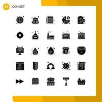 25 User Interface Solid Glyph Pack of modern Signs and Symbols of insurance dollar audit management business Editable Vector Design Elements