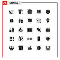 Set of 25 Modern UI Icons Symbols Signs for painting easel gas drawing fast food Editable Vector Design Elements