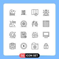 16 Creative Icons Modern Signs and Symbols of shopping mouse refresh cart medical Editable Vector Design Elements