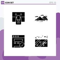 Pictogram Set of Simple Solid Glyphs of click evening one hill seo Editable Vector Design Elements