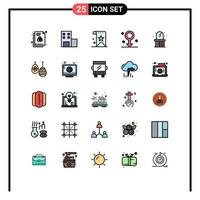 Concepto de color plano de 25 líneas completas para sitios web móviles y aplicaciones que viven elementos de diseño de vectores editables de biología médica favorita de la salud